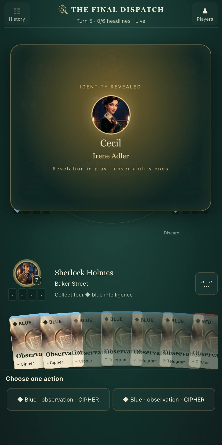Irene Adler revealed in the actual game identity animation